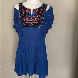 Cristina Blue Blue  beaded shirt size M